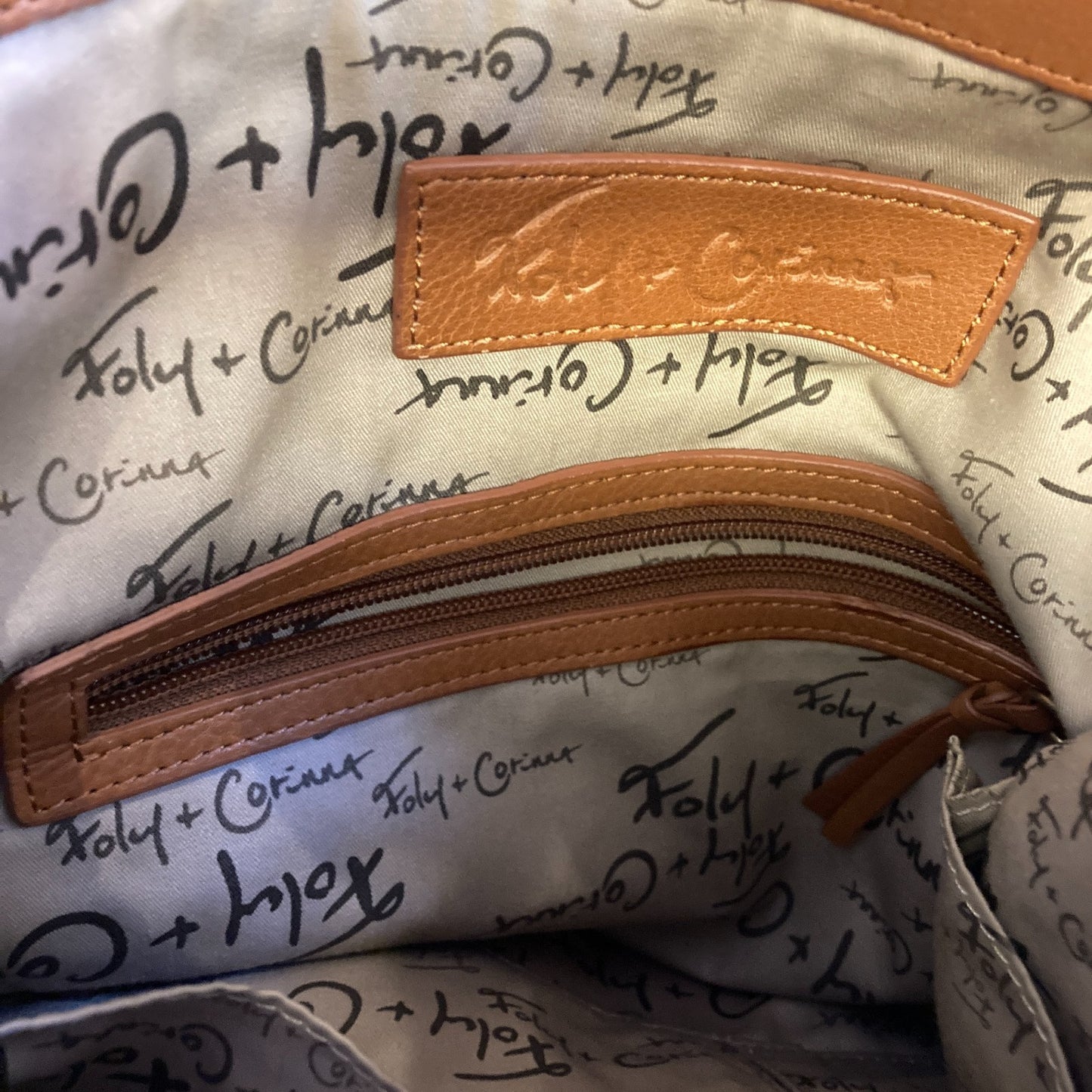 Foley & Corrina Brown Soft Leather Fold Over Mid City Purse Bag - 1122KP