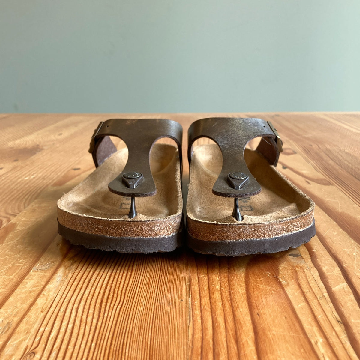 Birkenstock Brown Leather Gizeh Slip On Sandal Shoes - Sz 36 / 6 -w/box - 0121PK