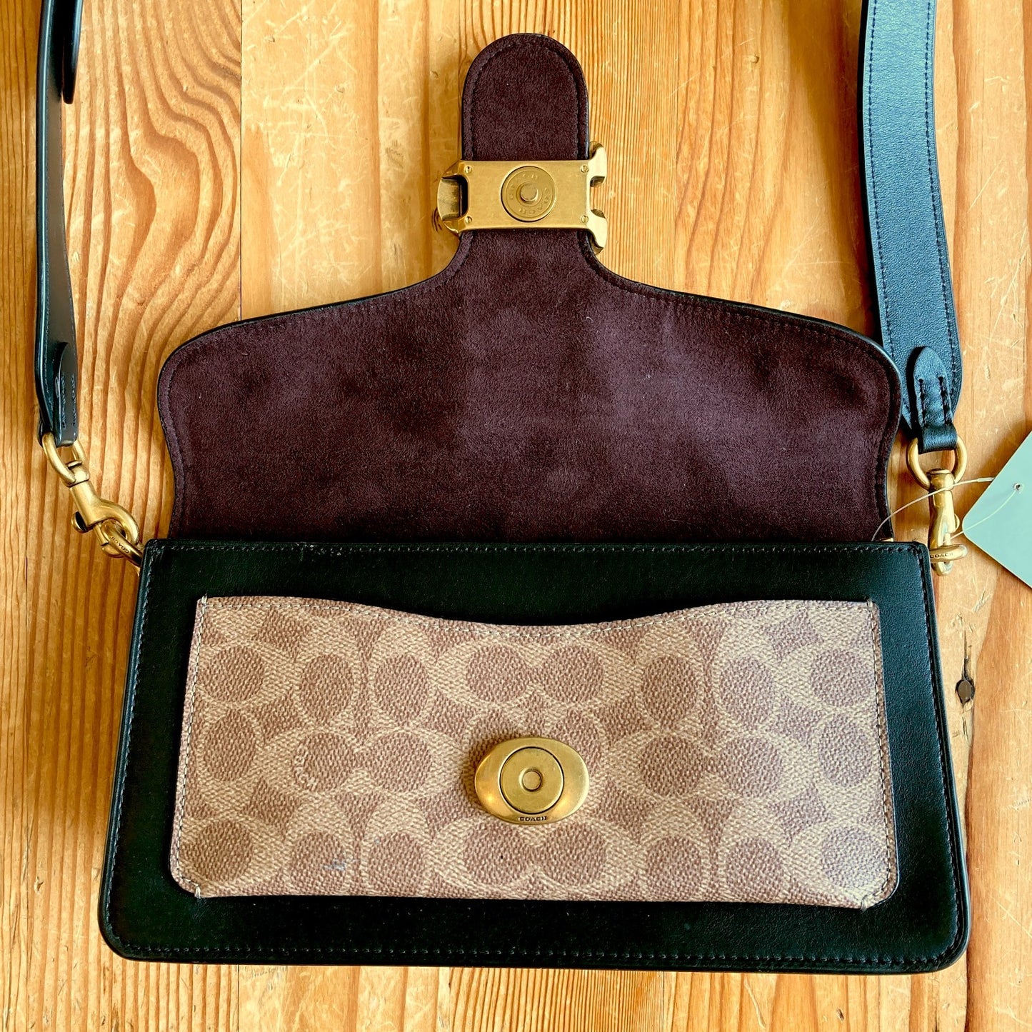 Coach Black Brown Signature Monogram Tabby Shoulder Bag 26 - 0708LG