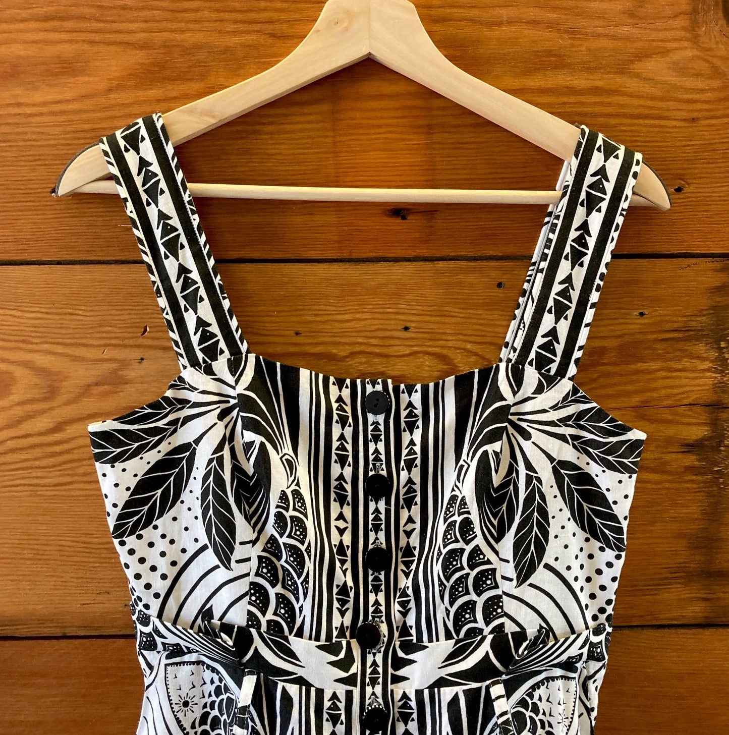 Farm Rio Black White Print NEW $190 Monochrome Elegance Romper - Size S - 0814JF