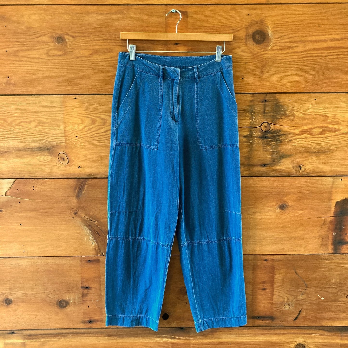 Bibico Indigo Textured Denim Margate Relaxed Trousers Pants - Size S - 0223LA