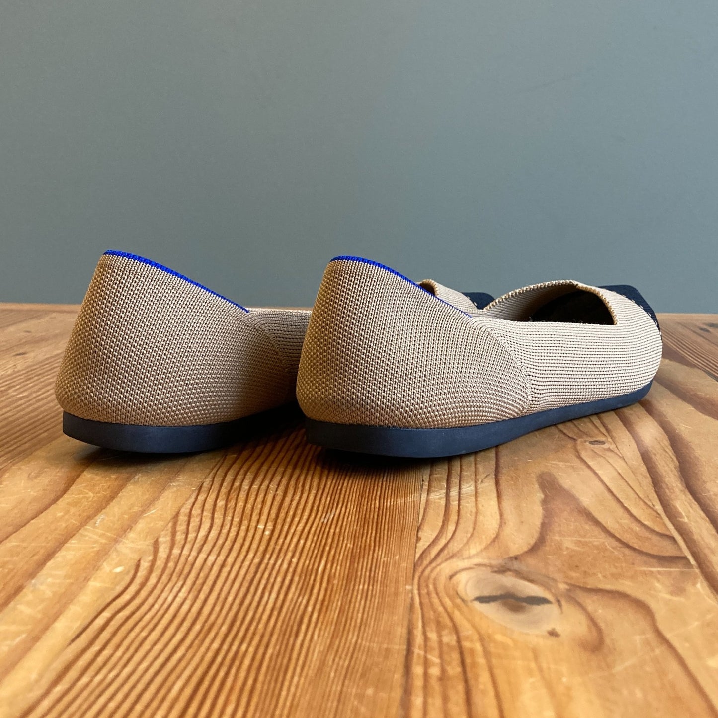 10.5 - Rothy's Two Tone Camel Black The Point II Ballet Flats Shoes 0206BS