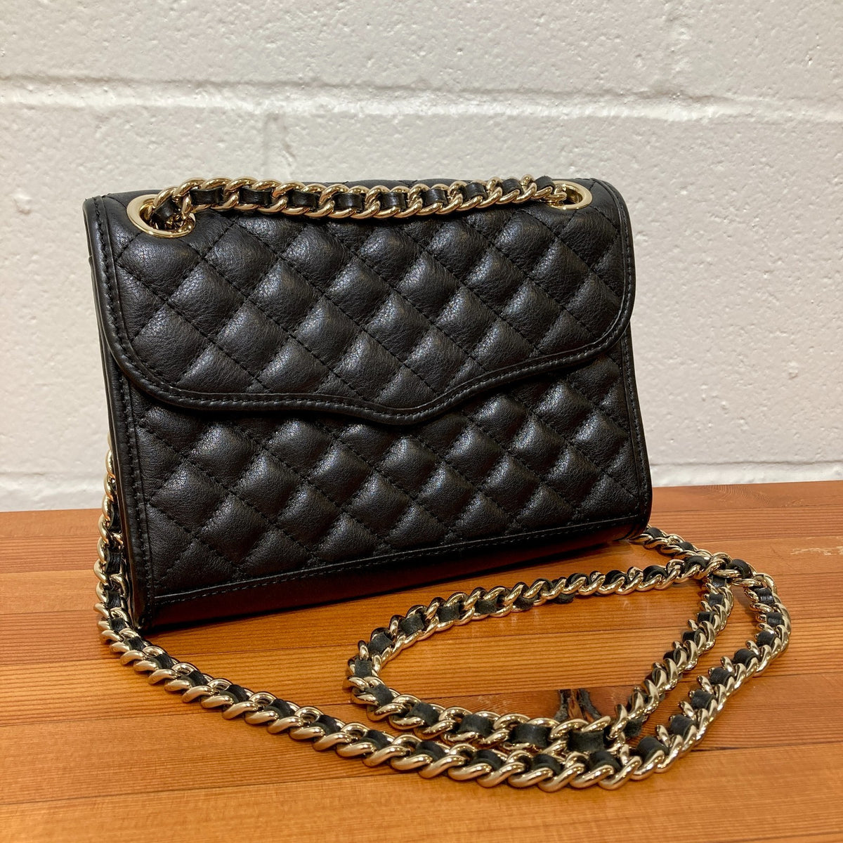 Rebecca Minkoff Black Quilted Chain Convertible Crossbody Purse - 1117DB