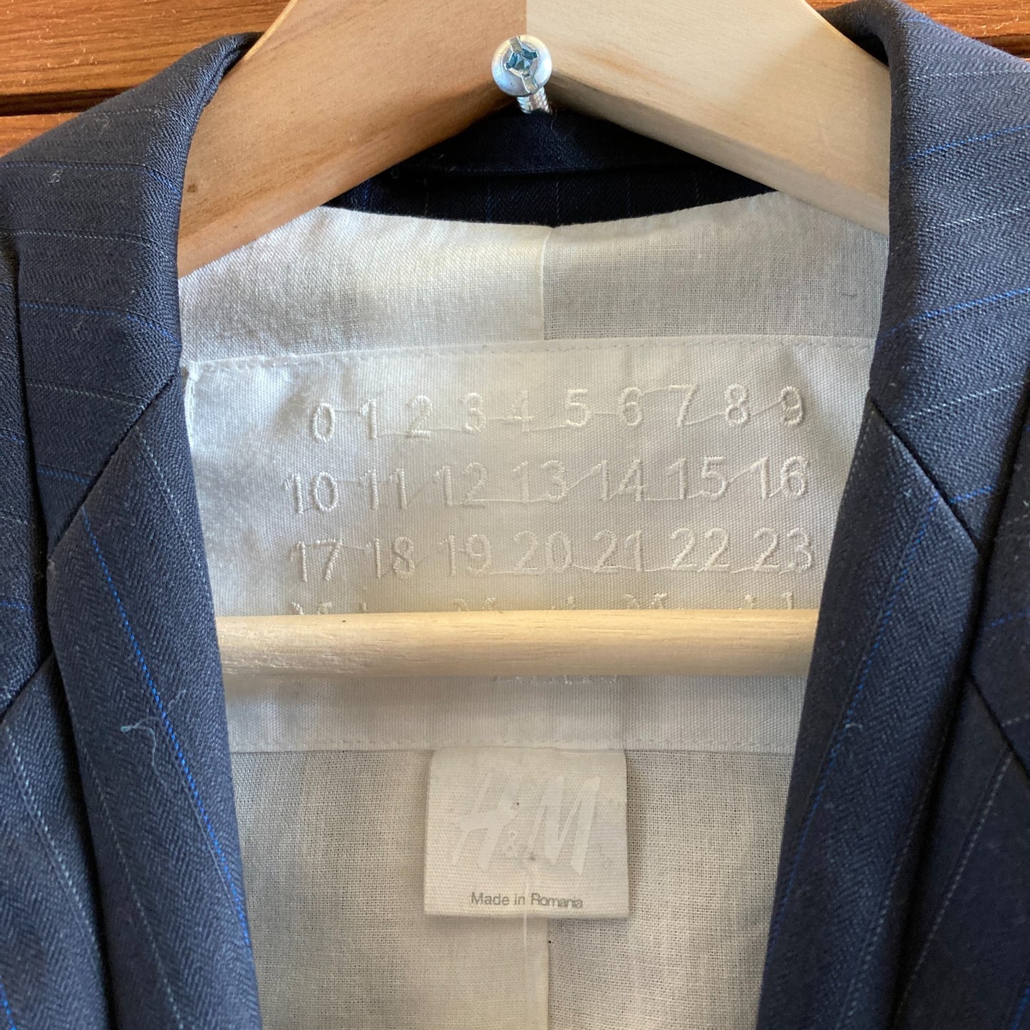4 - Maison Martin Margiela for H&M Dark gray Pinstriped Blazer Jacket 0429RB