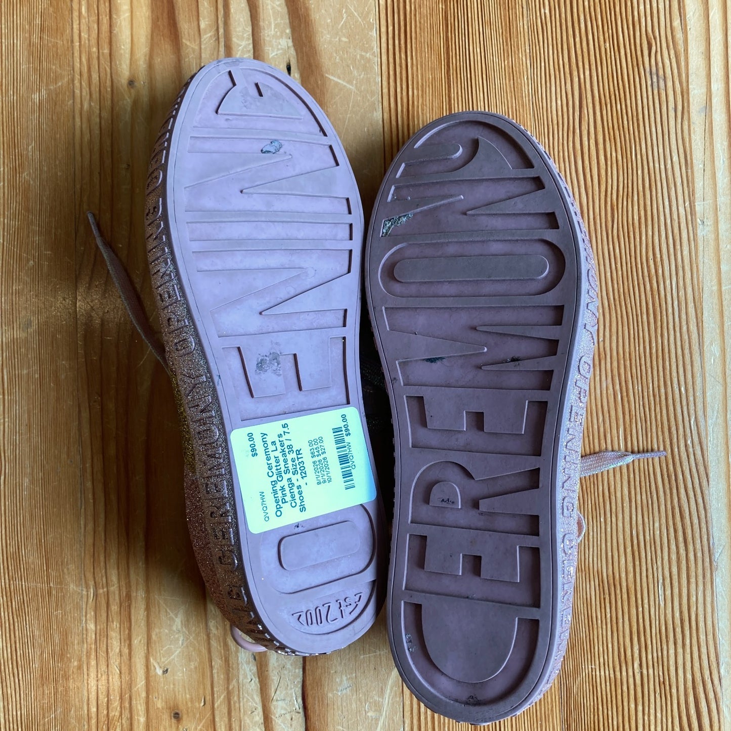 Opening Ceremony Pink Glitter La Cienga Sneakers Shoes - Size 38 / 7.5 - 1203TR