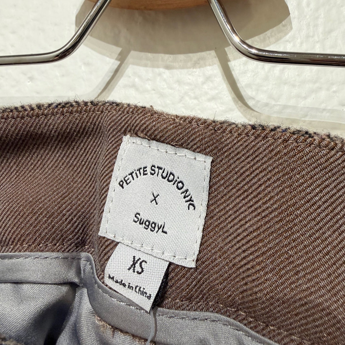 Petite Studio NYC X SuggyL Brown Herringbone Reign Wool Pants - Size XS - 0312IG