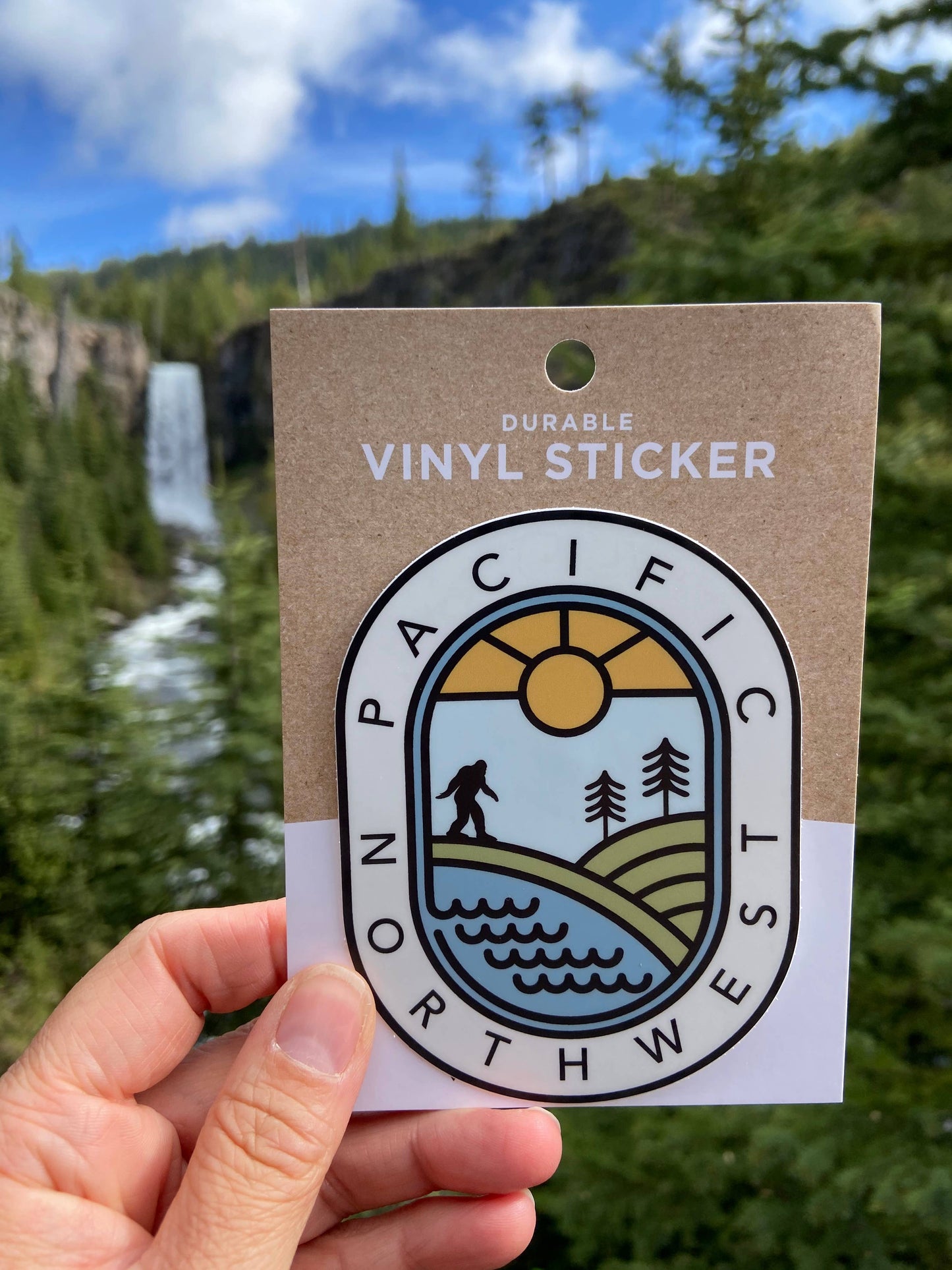 Graphic Heart - Bigfoot Scene Pacific Northwest - Vinyl Sticker