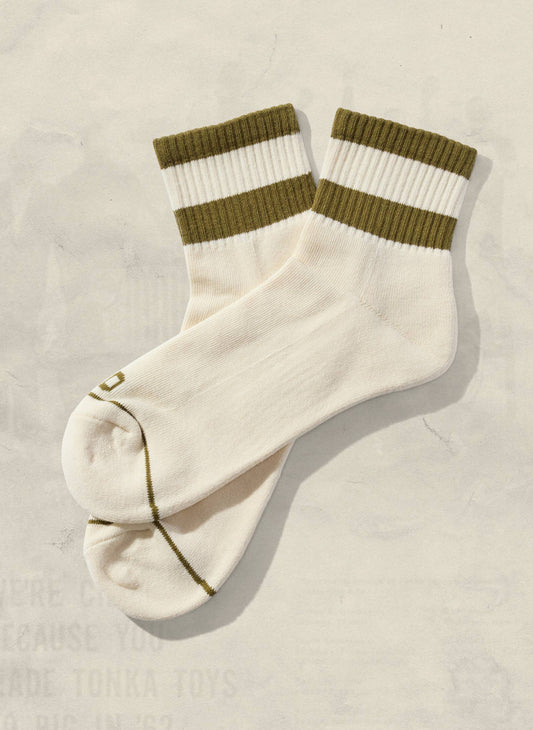 Striped Quarter Socks: Cactus