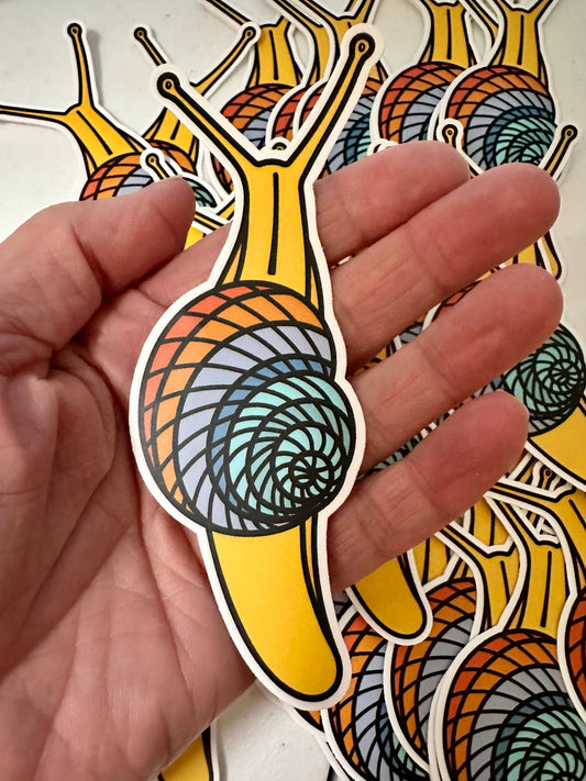Vibrant Voyager Snail Sticker Reimagined - Vinyl Sticker