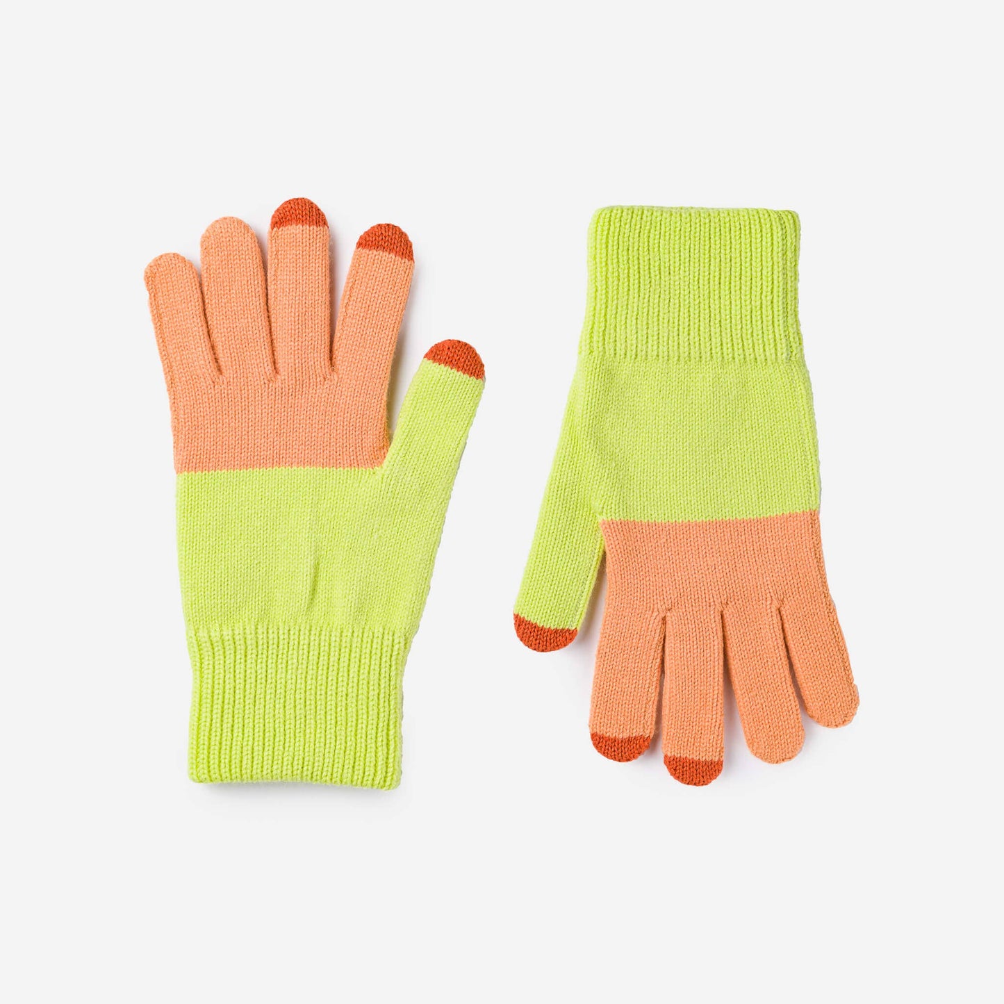 VERLOOP | knits - Colorblock Knit Touchscreen Gloves: Jade Yellow