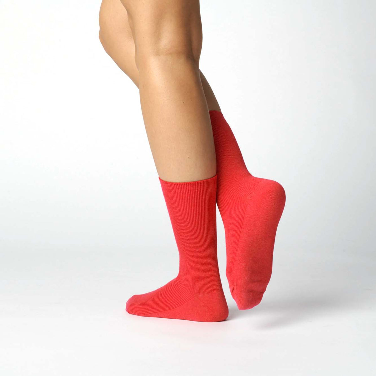 Hooray Sock Co. - Everyday Solid Crew Socks — Scarlet: Small (Women's 4 - 10)