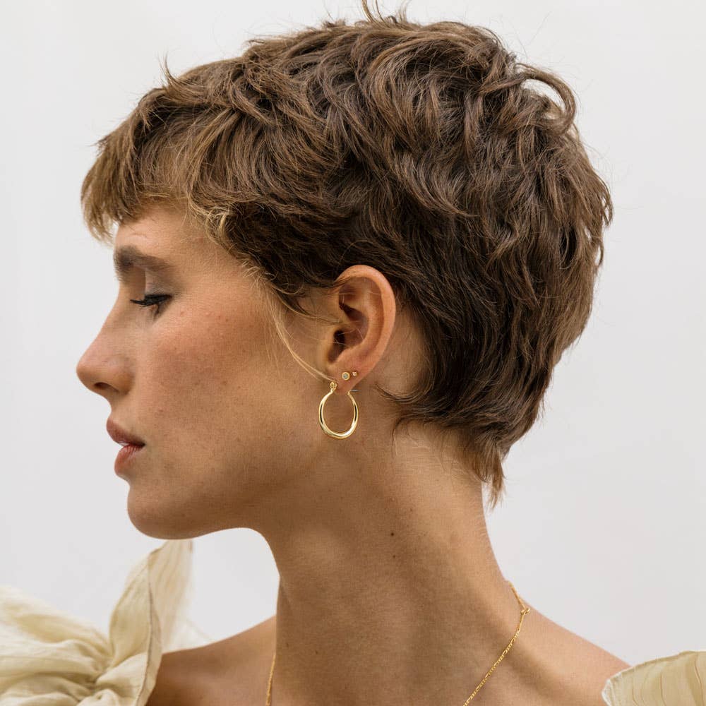 Small Maria Hoop Earrings: Gold