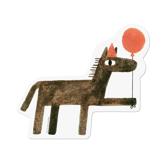 Red Cap Cards - Balloon Wishes sticker: Single