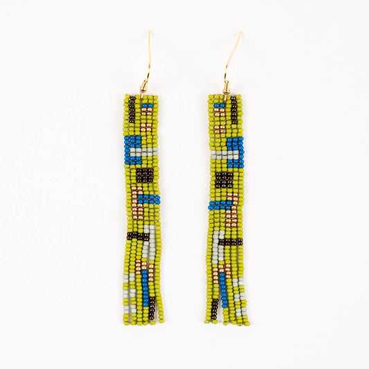 Altiplano - Cuadra Fringe Earrings: Jungle Green