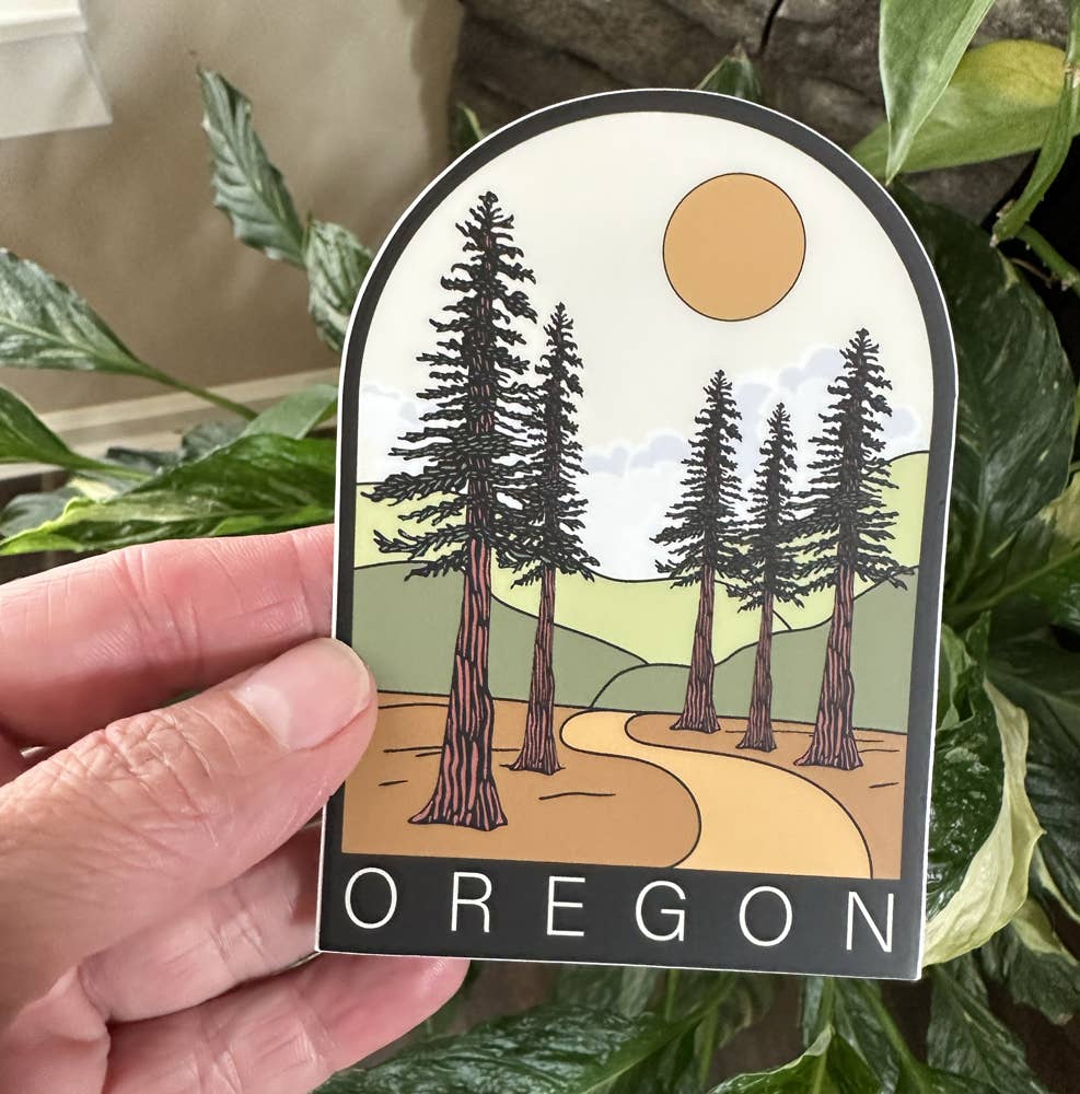 Graphic Heart - Forest Path Oregon - Vinyl Sticker