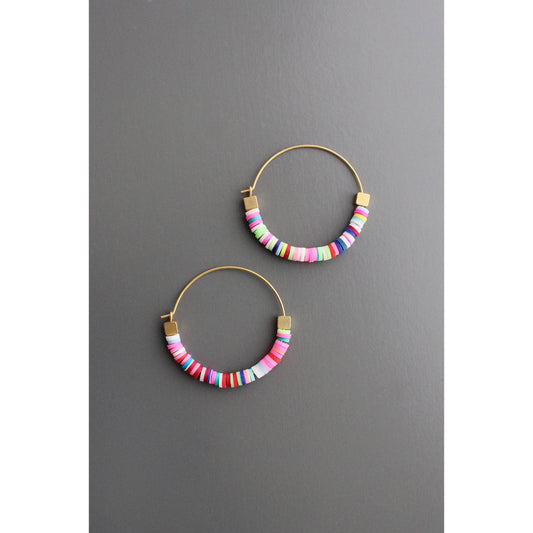 David Aubrey Jewelry - EMIE11 Rainbow hoop earrings