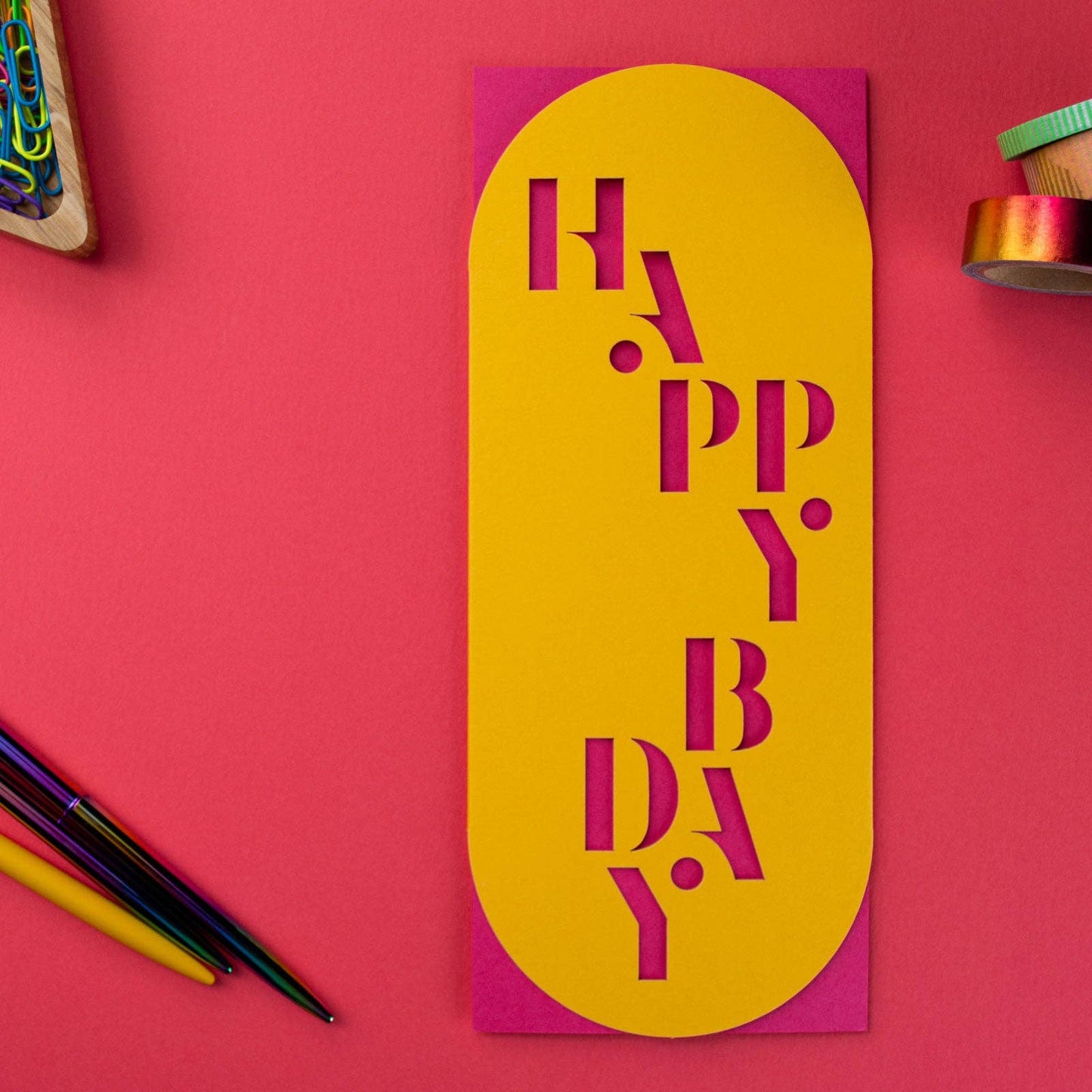 Dear Beni - Happy Bday #10 Slim Sleeve Card - Citrus
