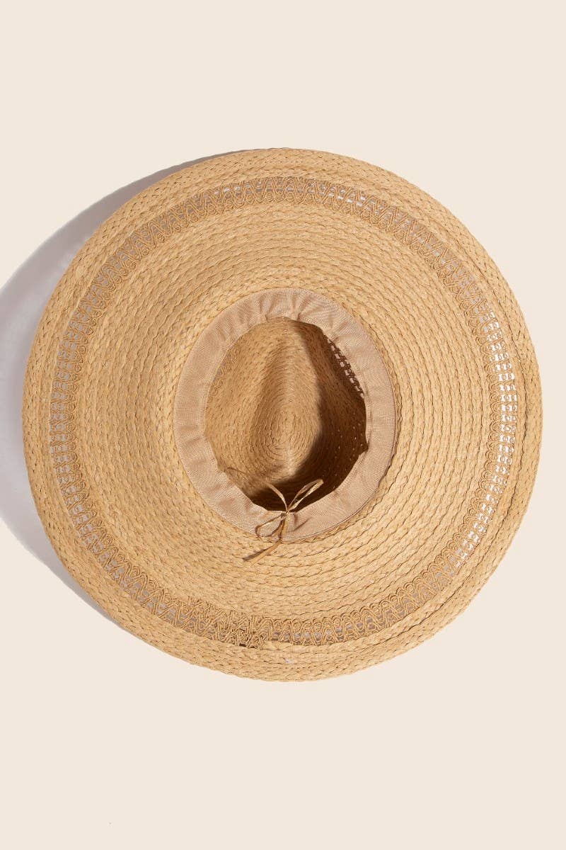 Boho Flat Brim Straw Hat: IV