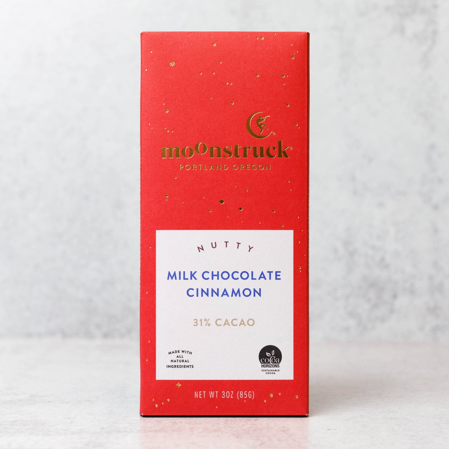 Moonstruck Chocolate Co - Nutty Milk Chocolate Cinnamon Bar