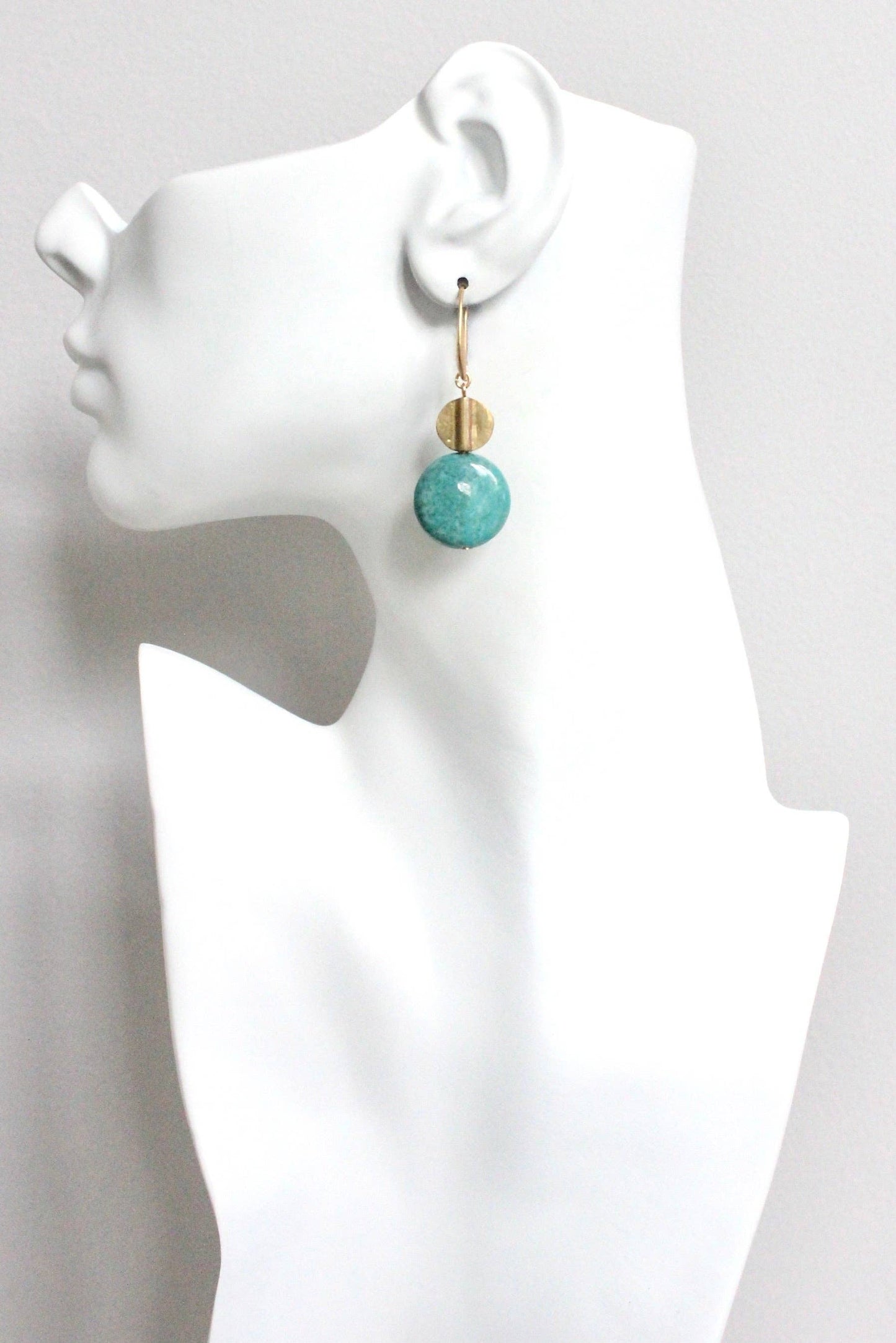 David Aubrey Jewelry - HYLE22 Turquoise disc earrings