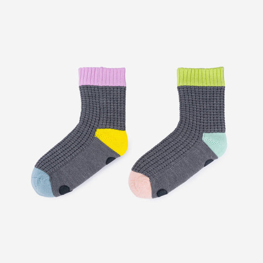 Spot Knit House Socks: Grey / S/M - W 6-9<br>M 5-7.5