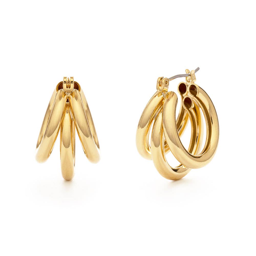 Amano Studio - Vintage Style Triple Hoop Earrings: Silver