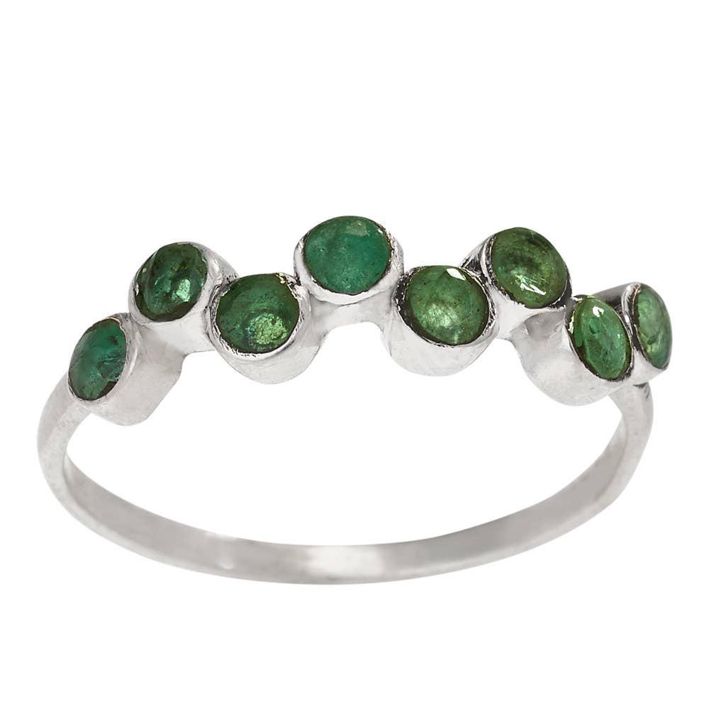 Tiger Mountain Jewelry - Morning Stroll Sterling Silver and Emerald Ring: 7