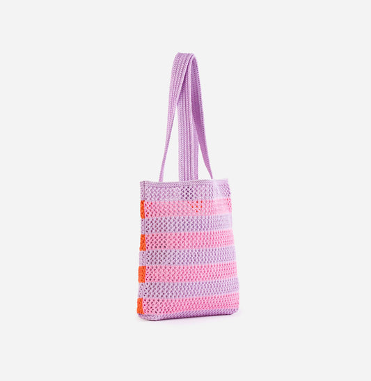 VERLOOP | knits - Stripe Raffia Tote: Lime Green