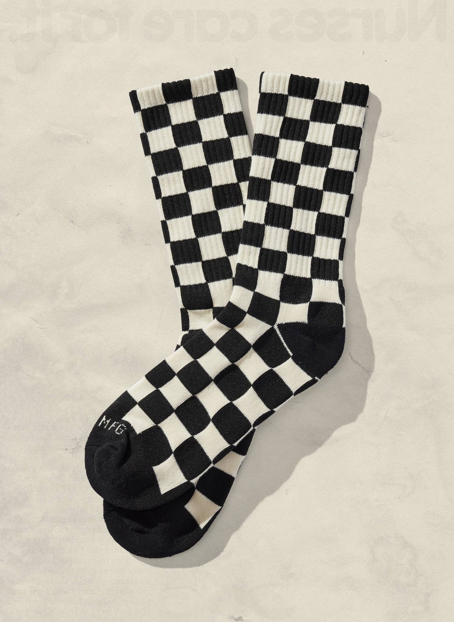 Checkerboard Socks (+6 Colors): Dune & Cream