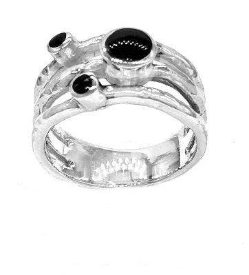 Tiger Mountain Jewelry - Black Magic Sterling Silver Onyx Ring: 7