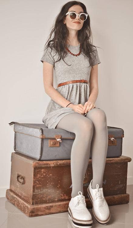 OPAQUE ZOKKI COLORED TIGHTS: Silver Grey / Small to Medium