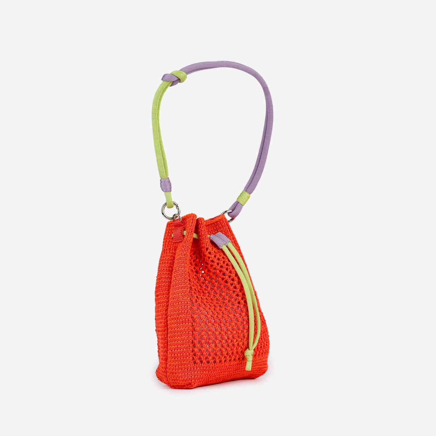 Drawstring Raffia Mini Bag: Lilac