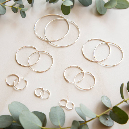 Silver Endless Hoops: Medium (24mm)