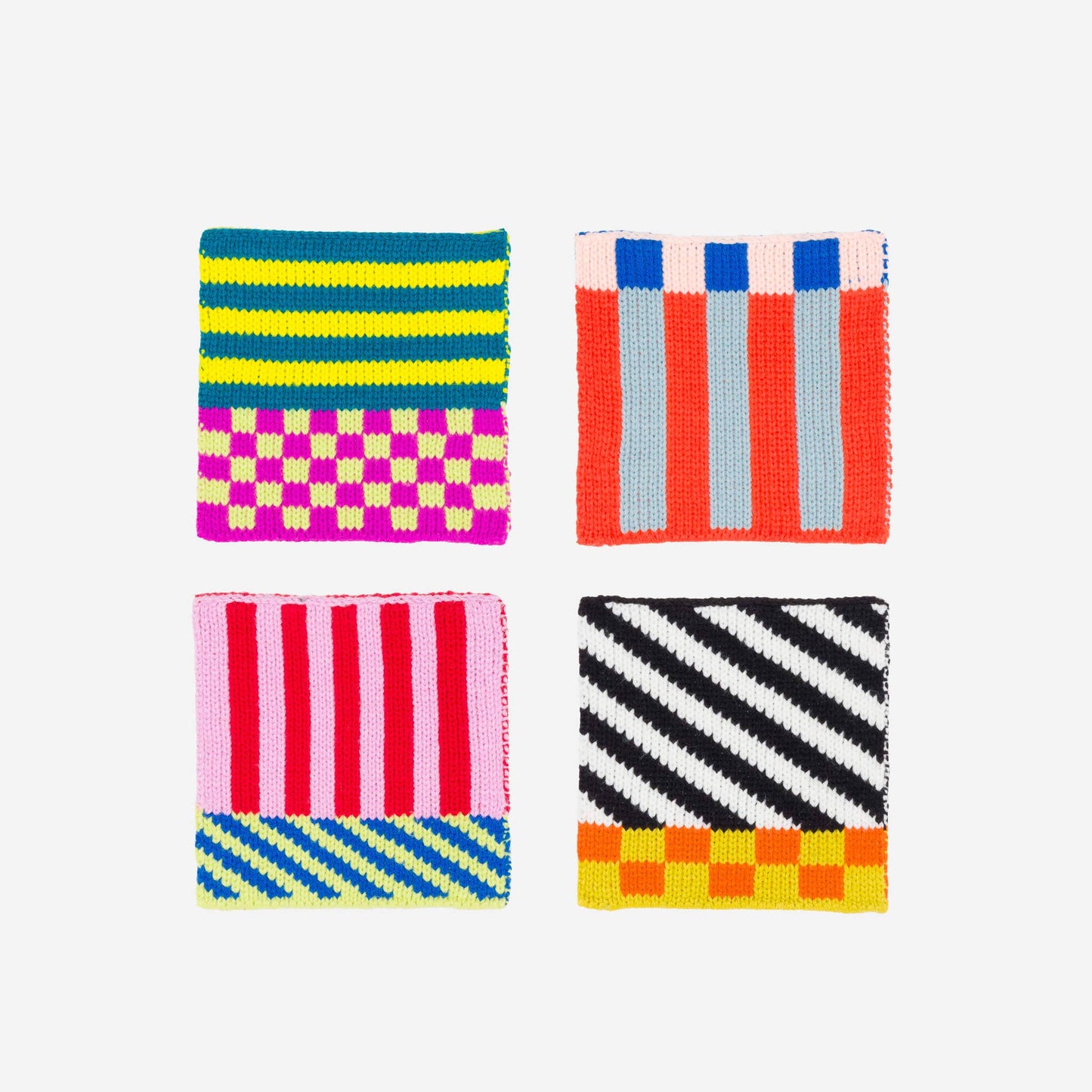 VERLOOP | knits - Pattern Patch Coaster Set: Rainbow