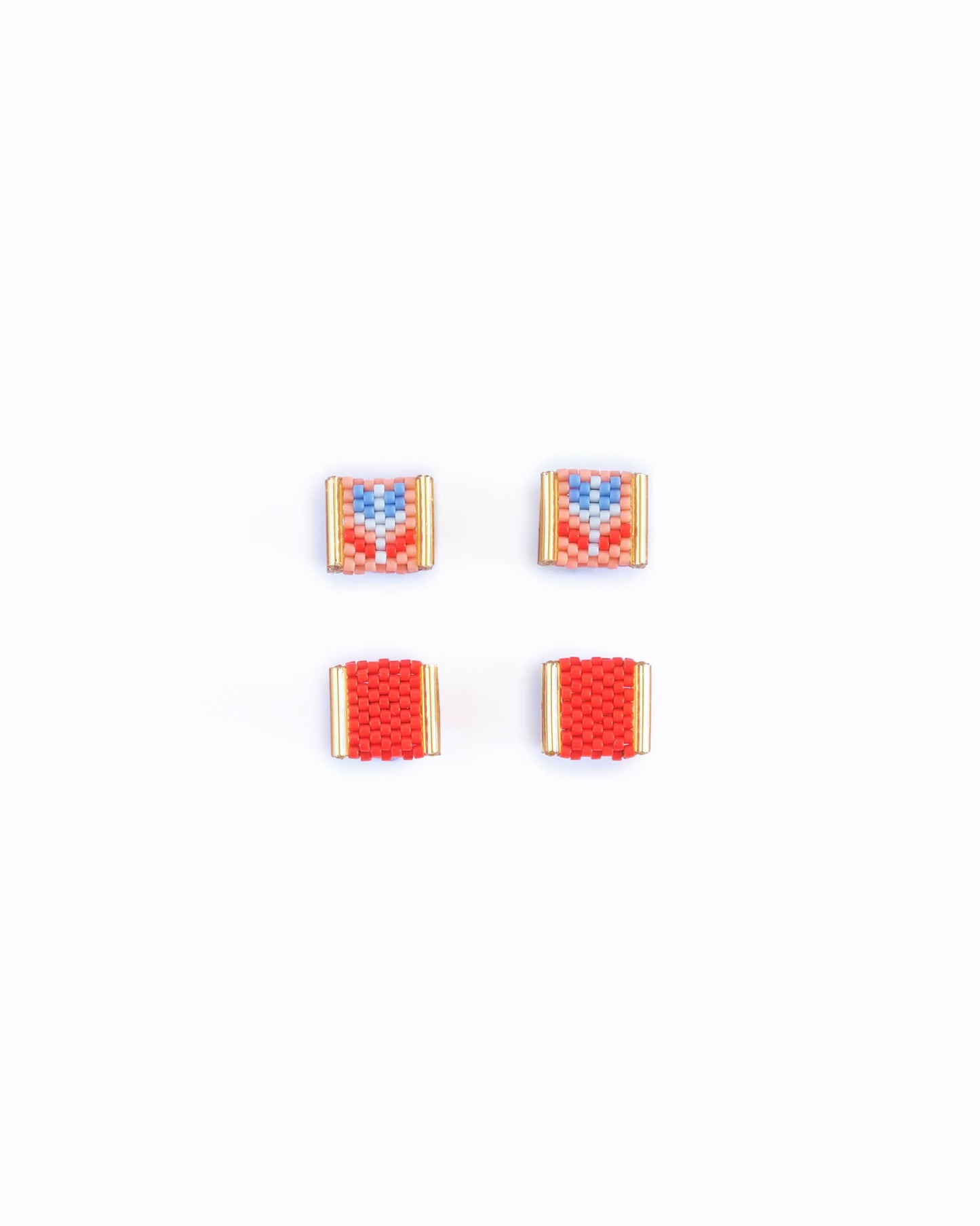 Mayana Designs Co - Beaded Handwoven Tulip Stud Pack (Black/Lilac)