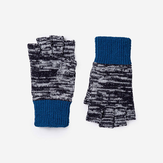 VERLOOP | knits - Colorblock Fingerless Gloves: Black White