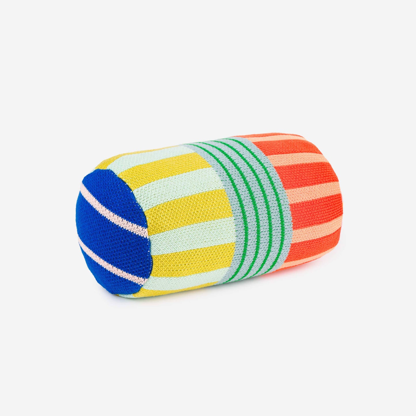VERLOOP | knits - Patchwork Stripe Bolster Pillow: Rainbow