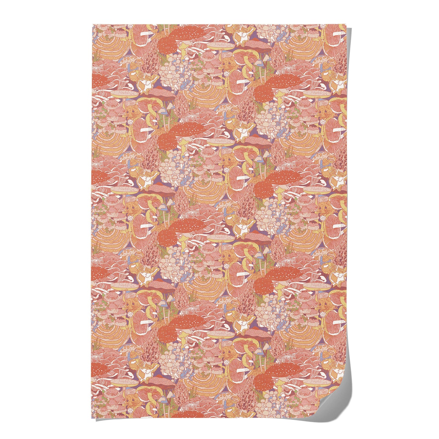 Red Cap Cards - Mystical Fungi Forest wrapping paper: Roll of 3 Sheets