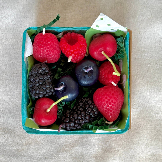 Mixed Berry Beeswax Birthday Candles : 10