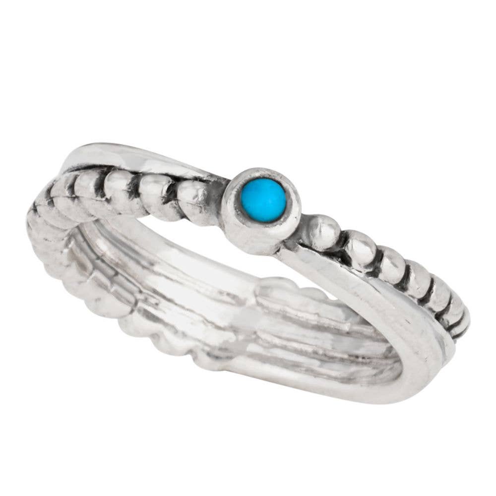 Tiger Mountain Jewelry - Waves Are Rolling In Sterling Silver Turquoise Ring: 7