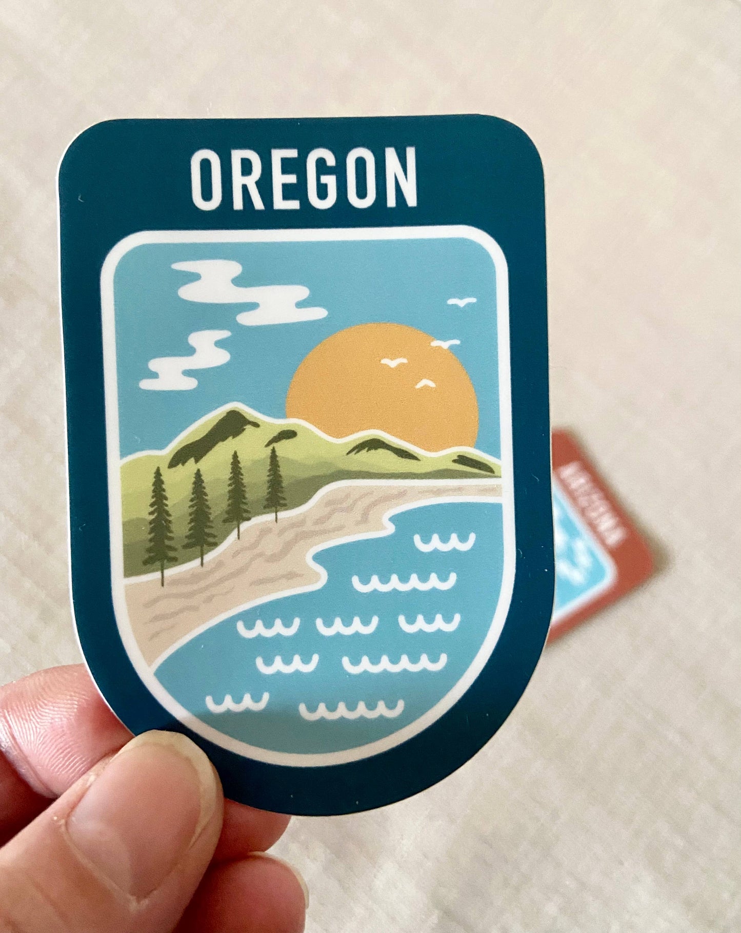 Graphic Heart - State Scenic Route Oregon - Vinyl Sticker