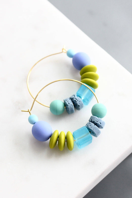 KYLE09 glass hoop earrings