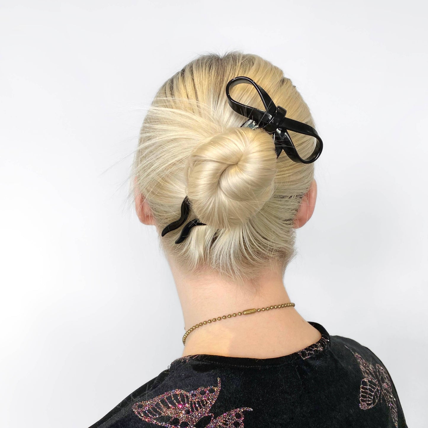 CHUNKS - Bow Hairpin in Large Black