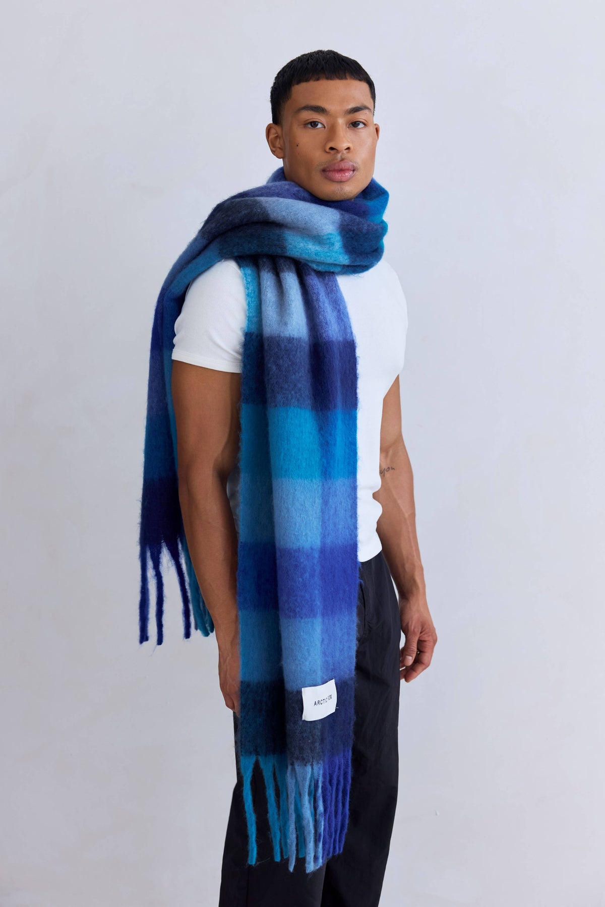 Arctic Fox & Co. - North America - The Reykjavik Scarf - 100% Recycled - Blue Check - FW26