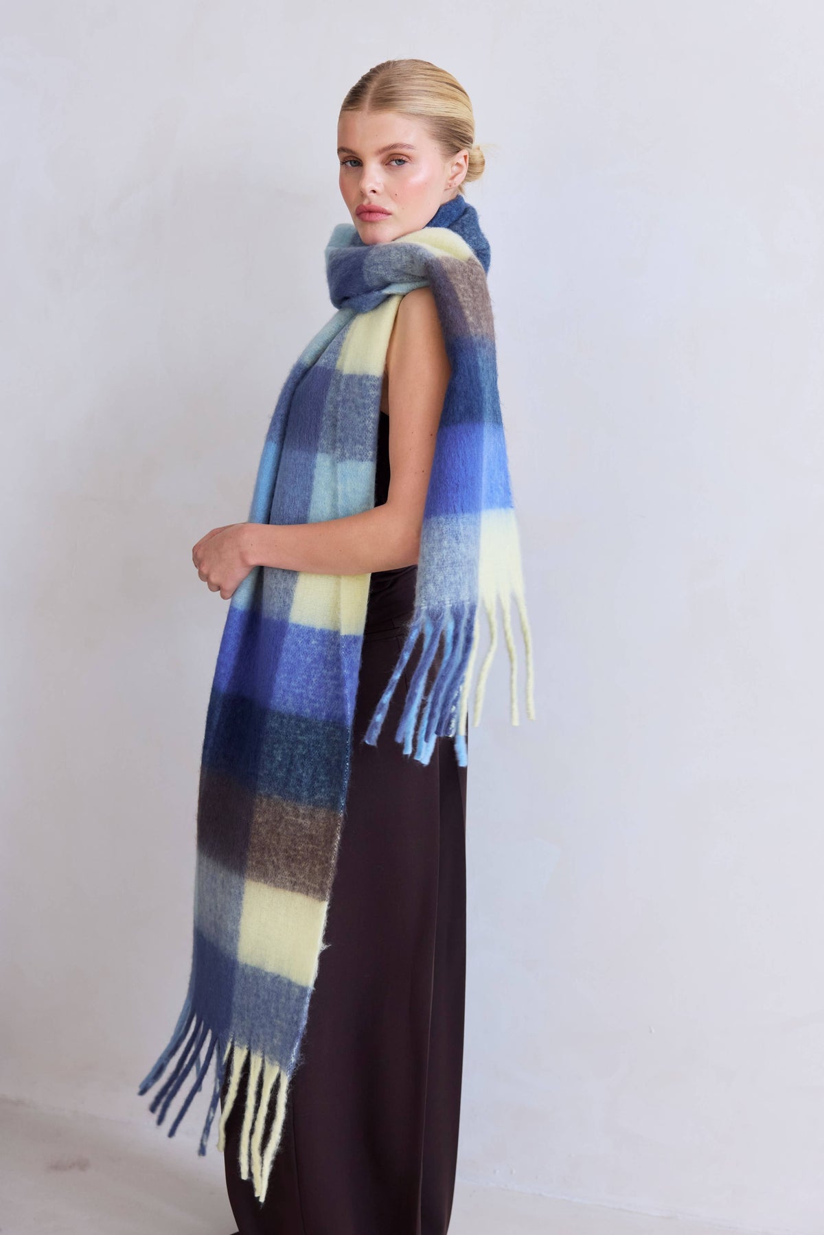 Arctic Fox & Co. - North America - The Reykjavik Scarf - 100% Recycled - Blue Yellow - FW26