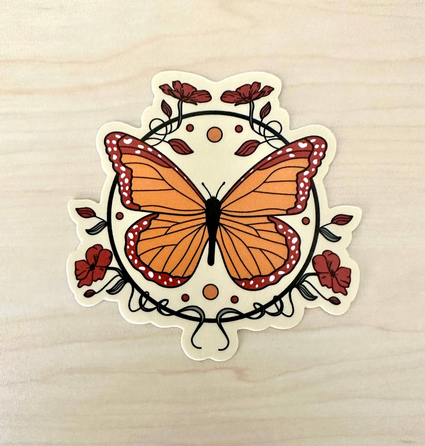 Graphic Heart - Monarch Butterfly - Vinyl Sticker