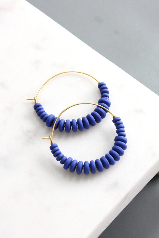 David Aubrey Jewelry - KYLE08 cobalt hoop earrings