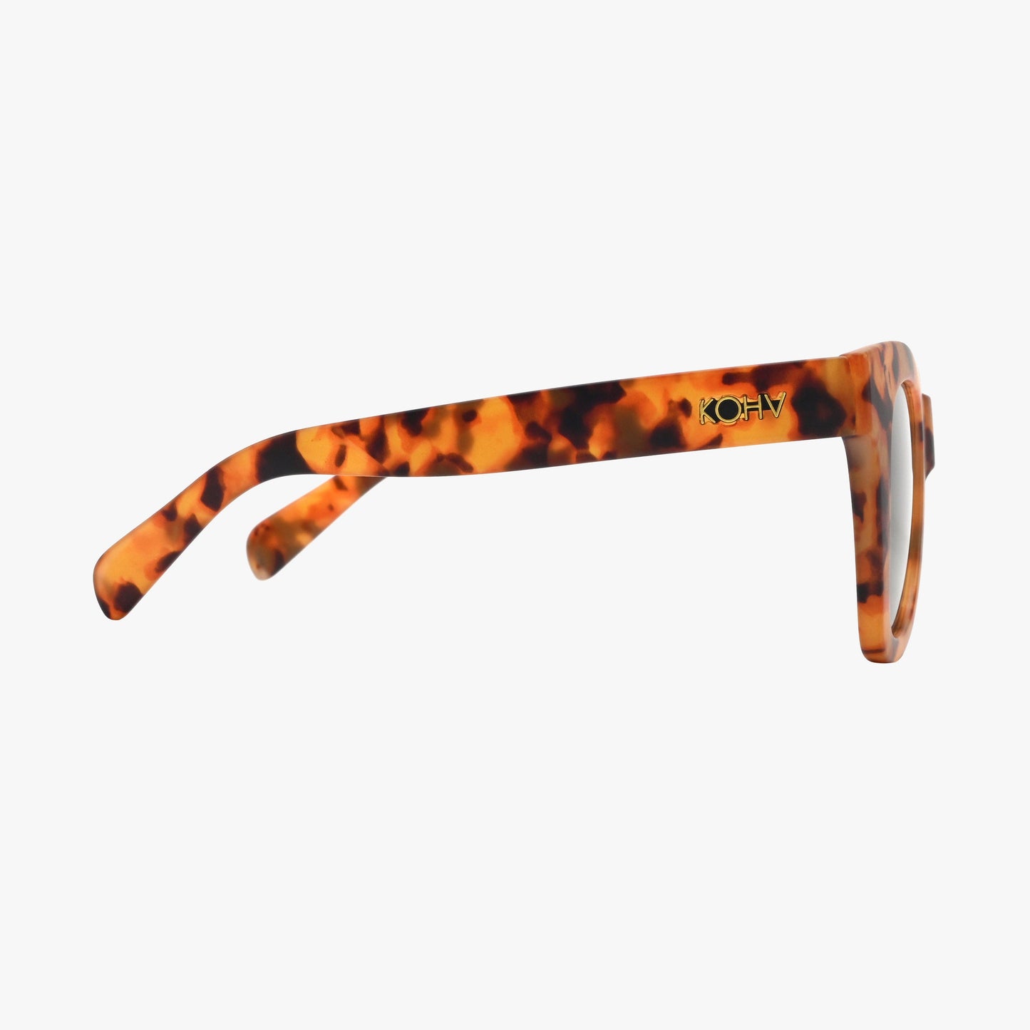 Kohv Eyewear - BAILEY MATTE TORTOISE Polarized Oversized Square Sunglasses: Amber Matte / Matte / Green