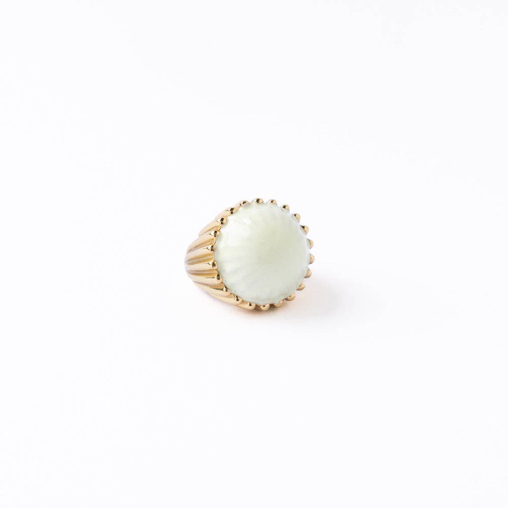 INK + ALLOY - Isabella Enamel Cocktail Ring Ivory - Adjustable Size Wholesale