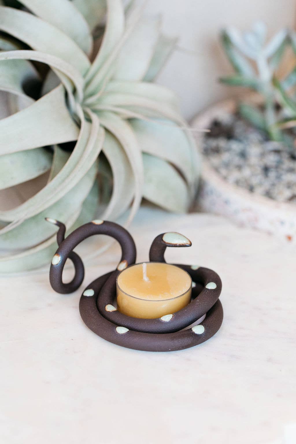Carter & Rose - Ceramic Snake Tealight: Selma